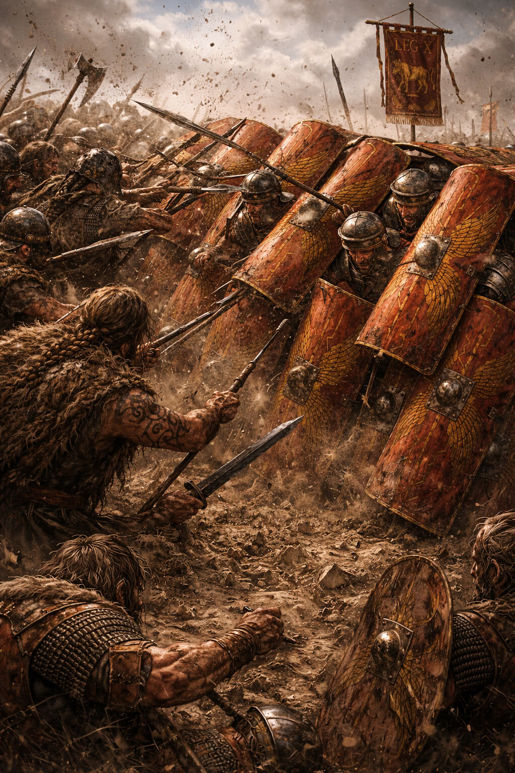 Shield Wall Response — Rome Tactic